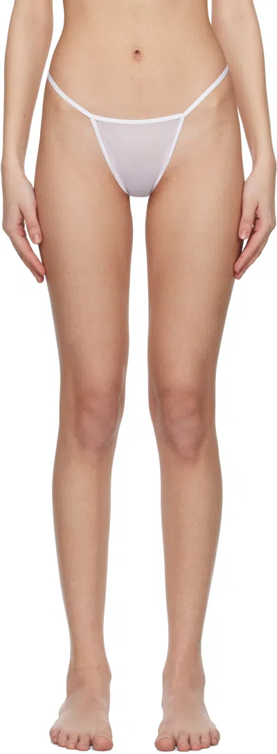 Du Ciel White Doux Slip Briefs In White