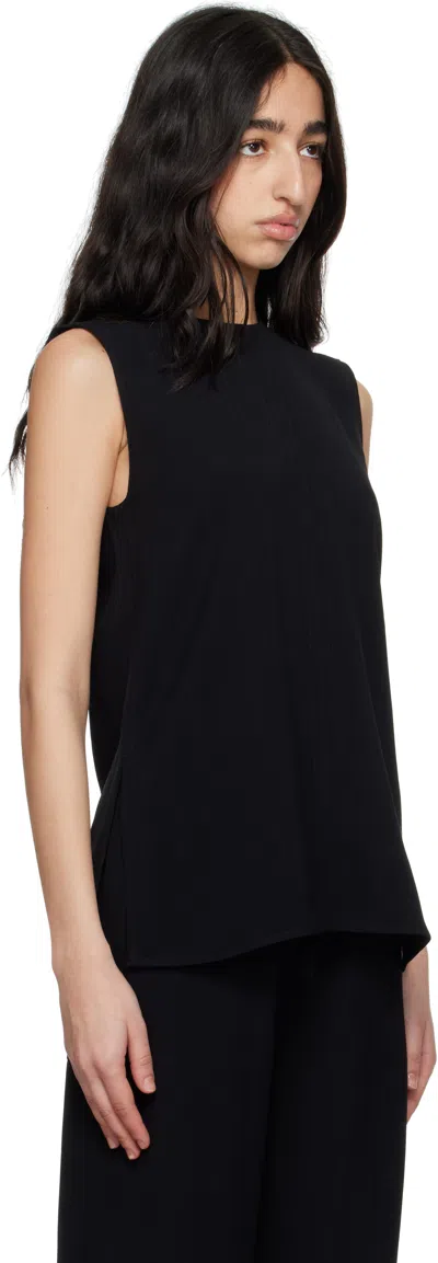 Totême Crew Neck Sleeveless Lightweight Fabric Top In Black 001
