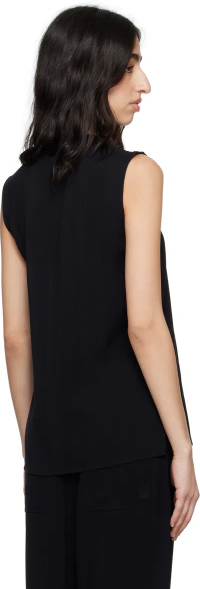Totême Crew Neck Sleeveless Lightweight Fabric Top In Black 001