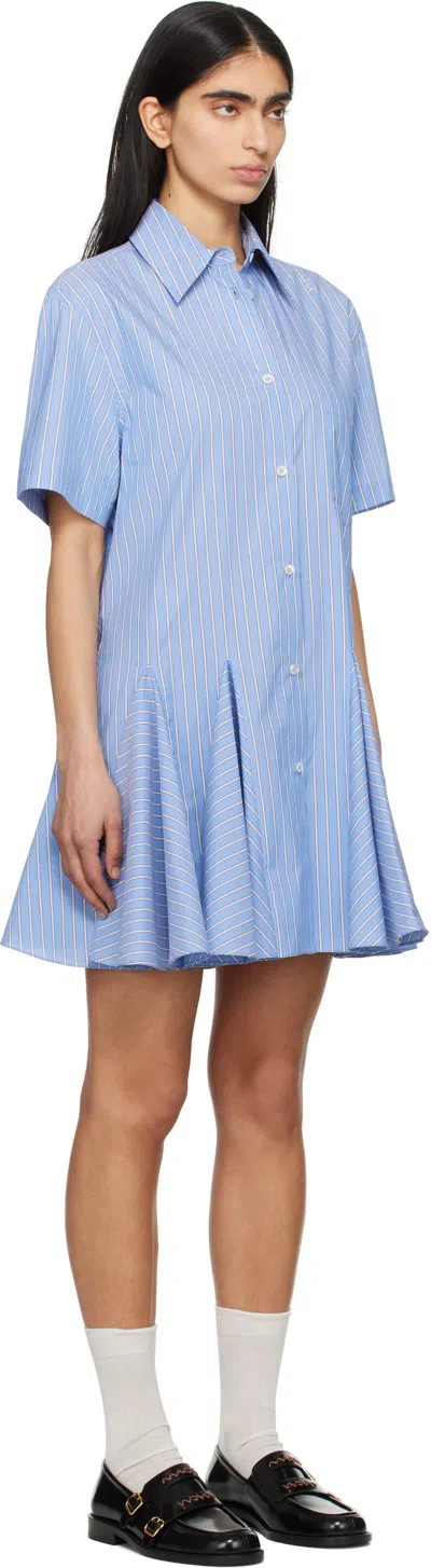 Marni Short Striped Shirt Dress In Blue