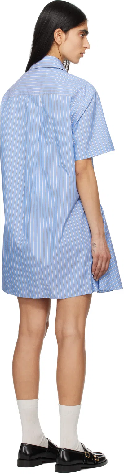 Marni Short Striped Shirt Dress In Blue