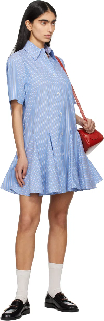 Marni Short Striped Shirt Dress In Blue