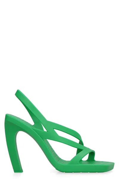 Bottega Veneta Green Jimbo Heeled Sandals In Multi