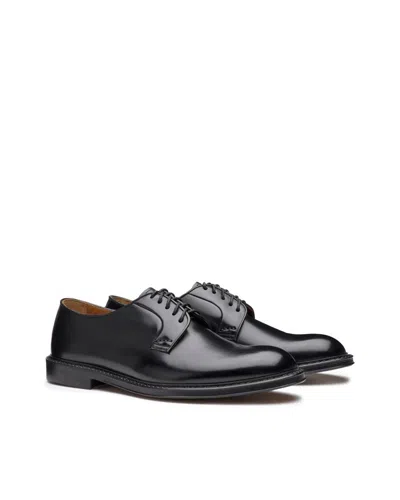 Doucal's Man Lace-up Shoes Midnight Blue Size 6.5 Soft Leather In Black