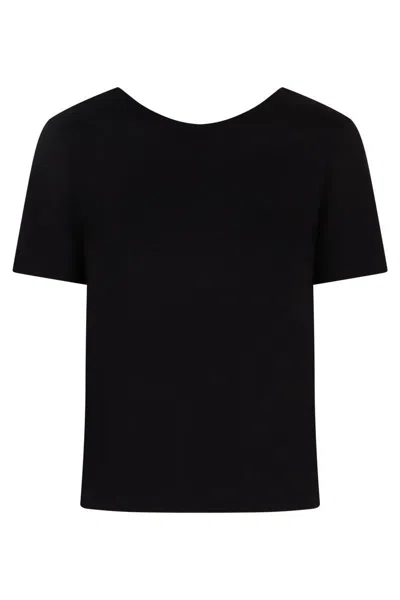Nina Ricci Slim-fit T-shirt With Draped Open Back In Black