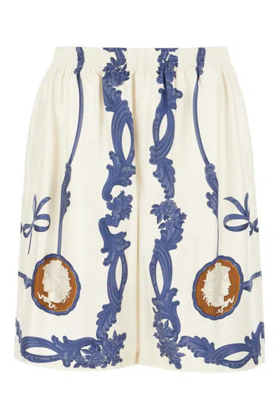 Versace Bermuda In Ivory Fuge Stone Blue