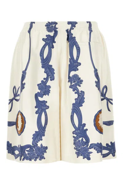 Versace Bermuda In Ivory Fuge Stone Blue