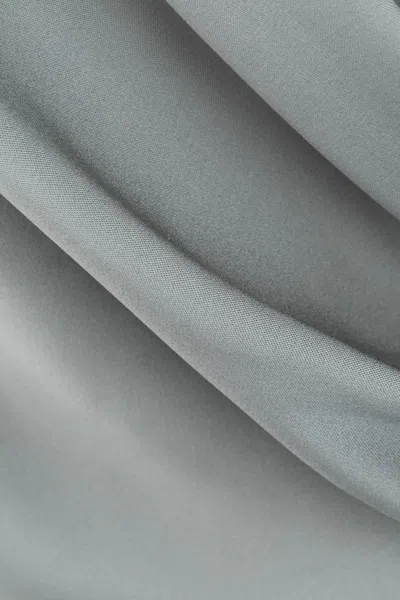 Giorgio Armani Women Grey Double Silk Satin Blouse In Ice
