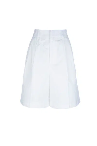 Fabiana Filippi High Waist Pleated Shorts With Back Pockets In White