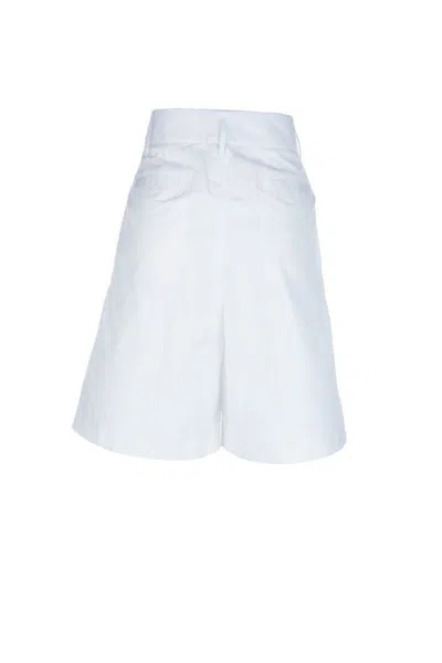 Fabiana Filippi High Waist Pleated Shorts With Back Pockets In White