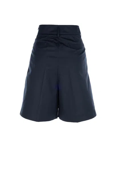 Fabiana Filippi High Waist Pleated Wide Leg Shorts In Midnight Blue
