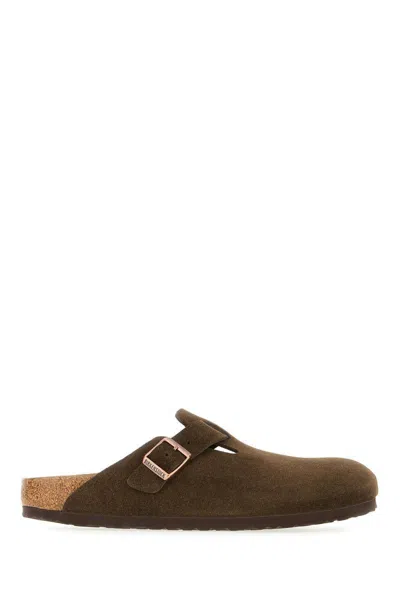 Shop Birkenstock Slippers In Mocca