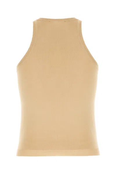 Max Mara Womens Sand Arnes Knitted Cotton Tank Top In Beige