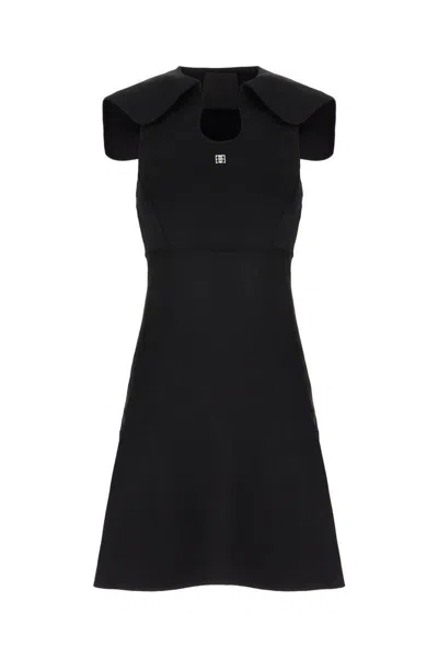 Givenchy Stretch Viscose Blend Dress With Flared Hem In Black