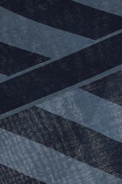 Fendi Men Embroidered Wool And Linen Scarf In Myrtle Blue
