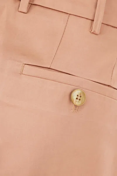 Pt Torino Trousers Cotton Blend Back Pockets In Rosasalmone