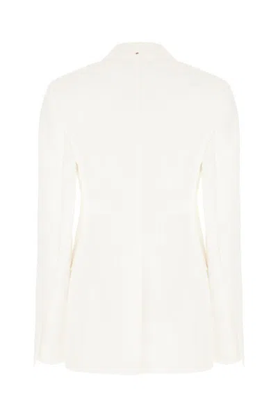 Sportmax Cotton Blazer With Long Sleeves And Notched Lapels In White