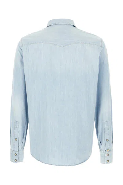 Jacob Cohen Denim Shirt With Button Cuffs And Collar In Blue