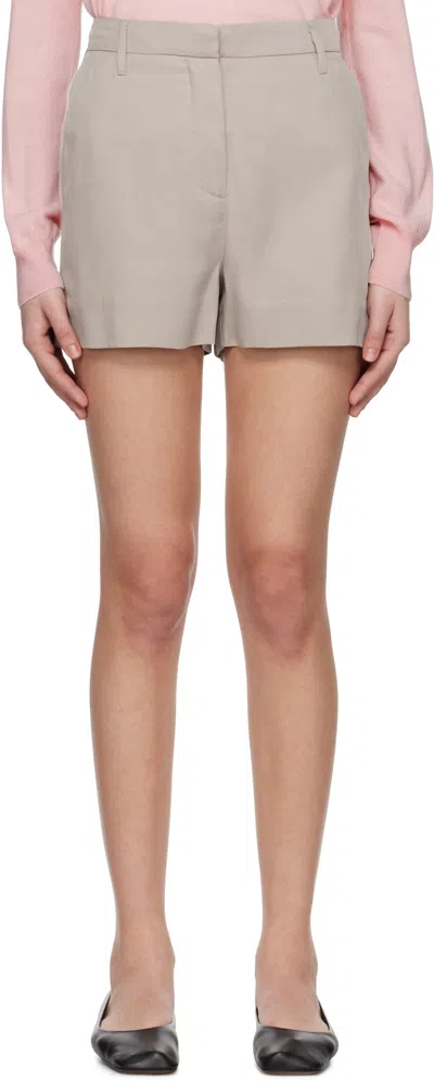 Remain Birger Christensen Gray Suiting Bermuda Shorts In 1675 Moon Rock