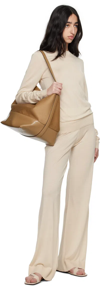Totême Tan Belted Doublé Tote In Camel 033