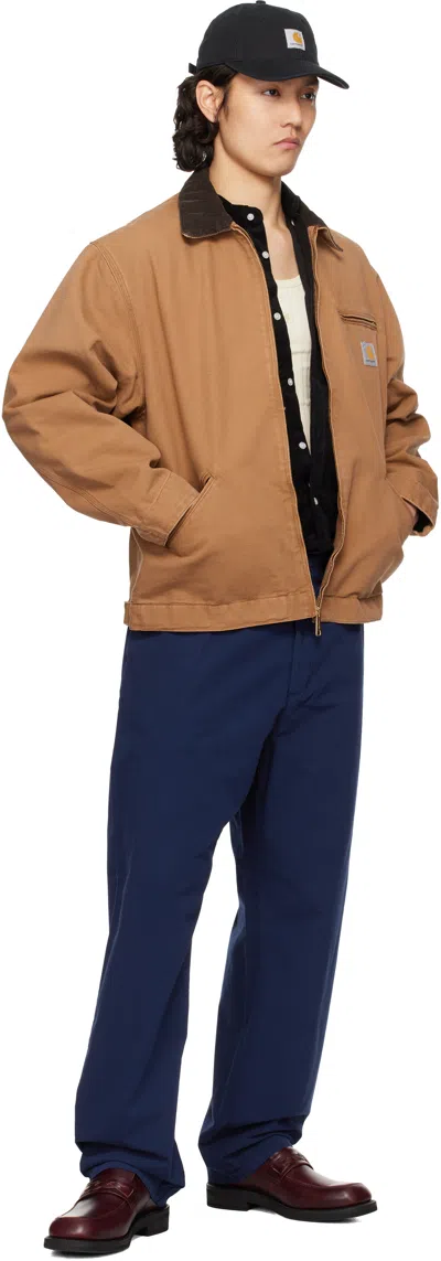 Carhartt Og Detroit Cotton Zip Jacket In 00s3khambrwn/tobacco