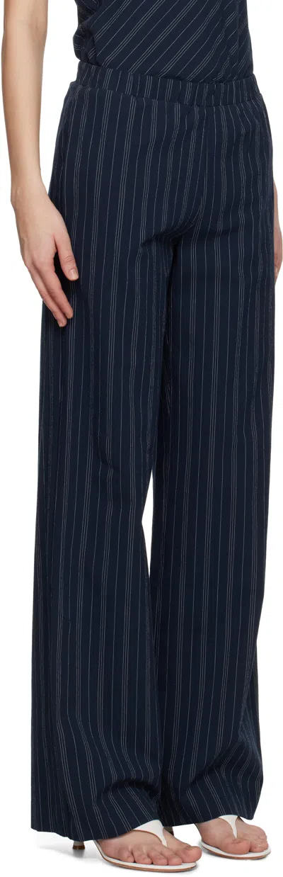 Bec & Bridge Womens Peyson Pin-stripe Cotton-blend Trousers Ink Ivory Stripe In Ink/ivory Stripe