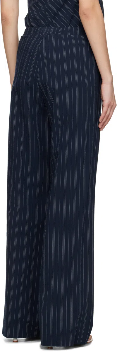 Bec & Bridge Womens Peyson Pin-stripe Cotton-blend Trousers Ink Ivory Stripe In Ink/ivory Stripe