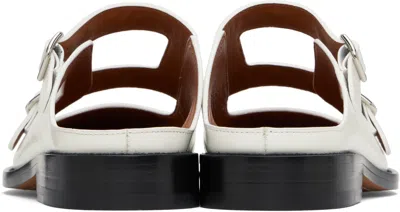 Marni White Leather Bambi 3.0 Loafer With Double Buckle In 00w02 Natural White