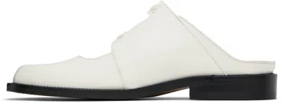 Marni White Leather Bambi 3.0 Loafer With Double Buckle In 00w02 Natural White