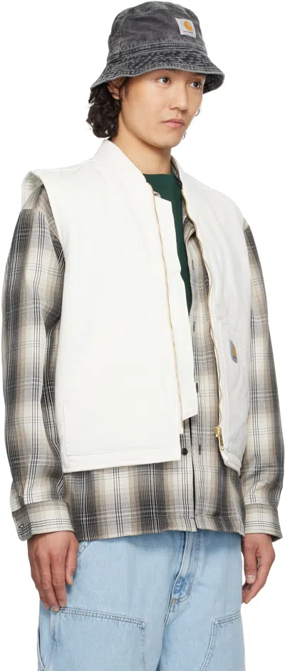 Carhartt Vest With Patch Pockets And Ribbed Collar In D602 Wax