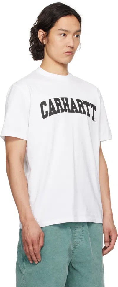 Carhartt Ss College Script T Shirt In 00axx White / Black