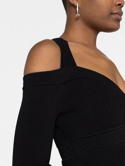 Alexander Mcqueen Alexander Mc Queen Off Shoulder Mini Dress In Black