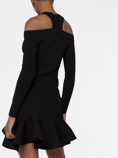 Alexander Mcqueen Alexander Mc Queen Off Shoulder Mini Dress In Black