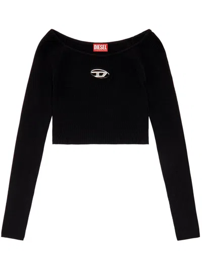 Diesel Red Top Cropped M-vera-ls In Black