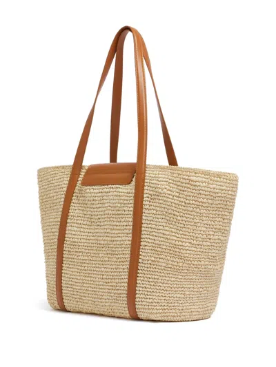 Marni Medium Natural Raffia-effect Trunkaroo Beach Bag In Neutral