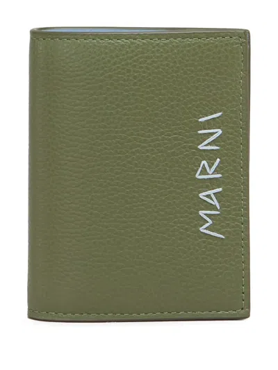 Marni Bi-fold Wallet In Green