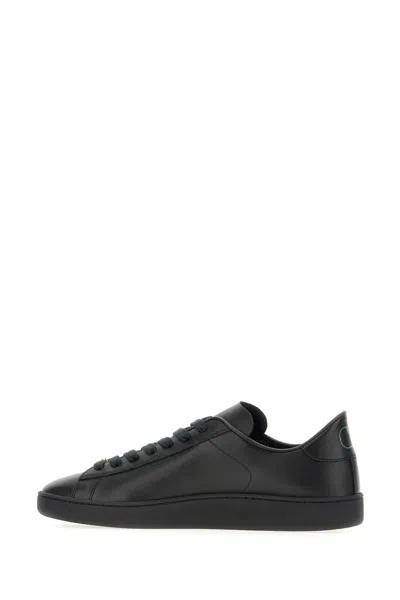 Valentino Royco Signature Brass Vlogo Low-top Sneakers In Black