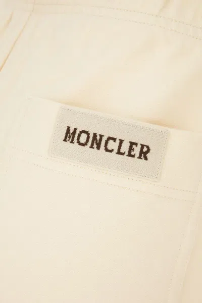 Moncler Women Poplin Pants In Beige
