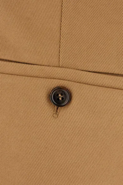 Max Mara Stretch Cotton Shorts Pleated Front In Neutral