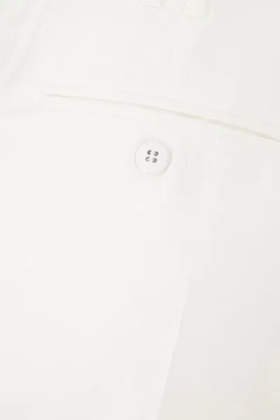 Max Mara White Stretch Cotton Shorts In White