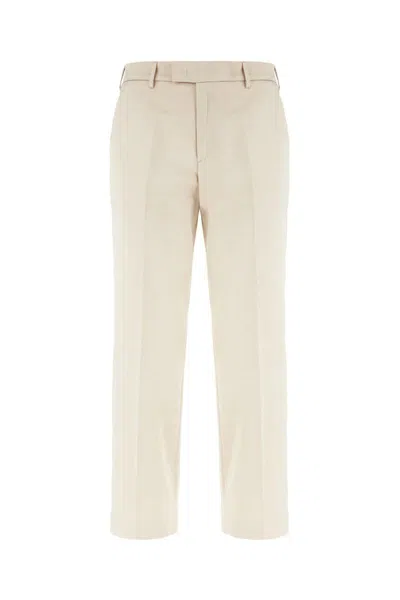 Pt Torino Trousers Cotton Blend Front Crease In Beige