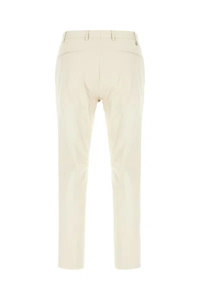 Pt Torino Cotton Trousers With Pockets And Loops In Beigefreddo