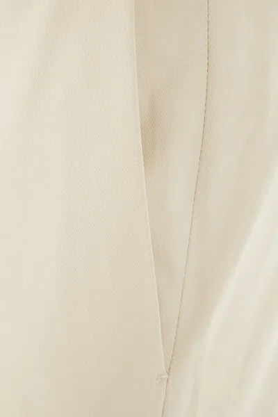 Pt Torino Cotton Trousers With Pockets And Loops In Beigefreddo