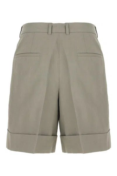 Jil Sander Bermuda Linen Shorts Back Pockets In Optic White