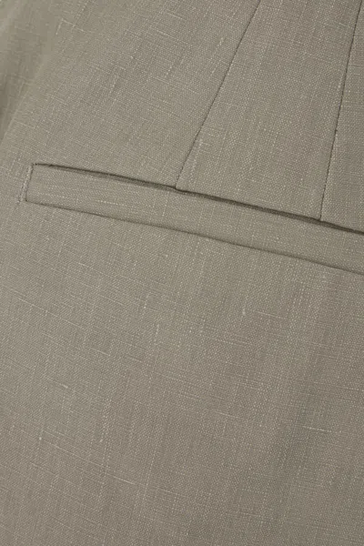 Jil Sander Bermuda Linen Shorts Back Pockets In Optic White