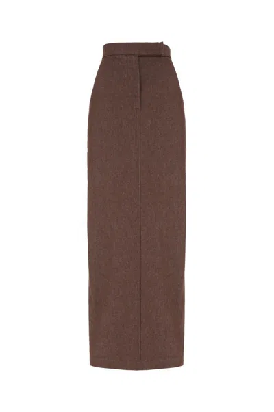 Max Mara Women's Pianosa - Denim-effect Cotton Skirt In Brown