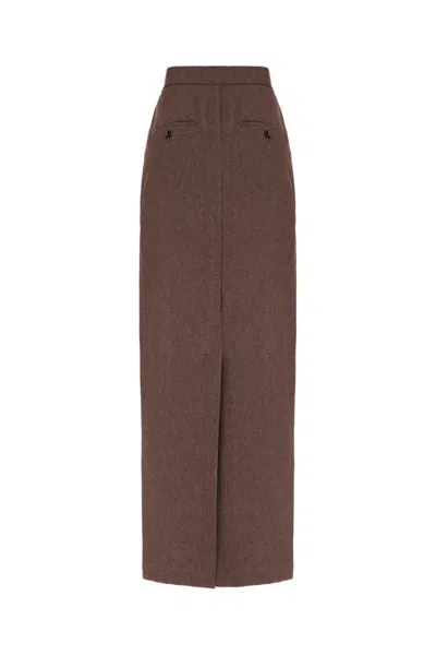 Max Mara Women's Pianosa - Denim-effect Cotton Skirt In Brown