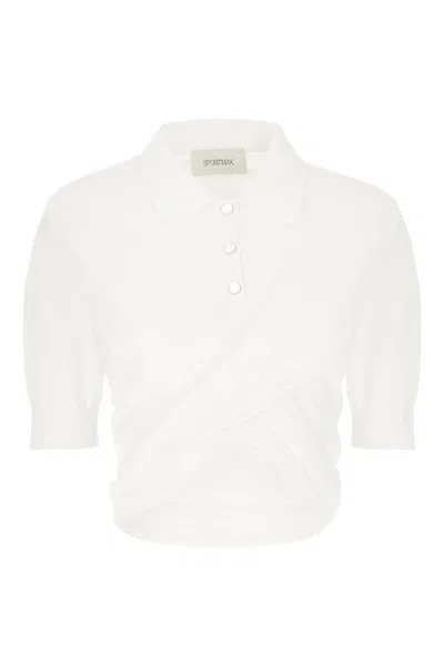 Sportmax White Shaker Polo In White
