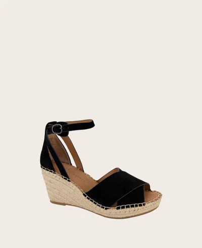 Gentle Souls Charli Suede X-band Espadrille Wedge Sandal In Black