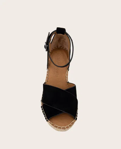 Gentle Souls Charli Suede X-band Espadrille Wedge Sandal In Black